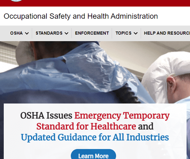 OSHA Releases ETS on COVID-19 and Healthcare Facility Ventilation Requirements