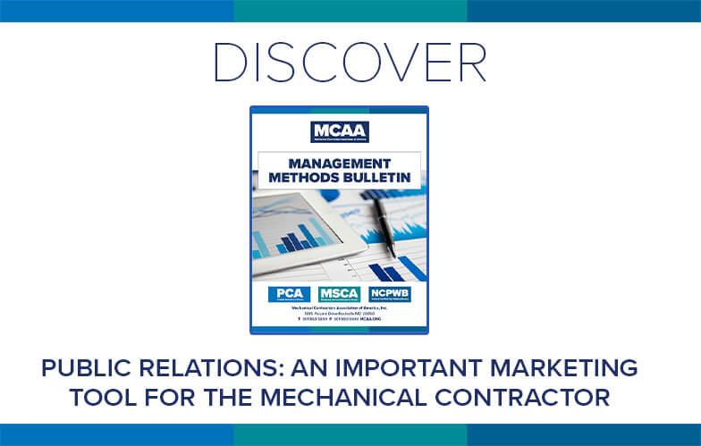 Resource Highlight: MCAA’s Public Relations: An Important Marketing Tool for the Mechanical Contractor