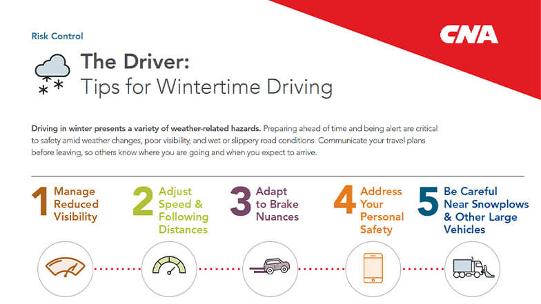 CNA Shares Tips to Minimize Winter Driving Risks