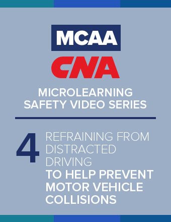MCAA/CNA MICROLEARNING SAFETY VIDEO SERIES: Refraining from Distracted Driving – Spanish