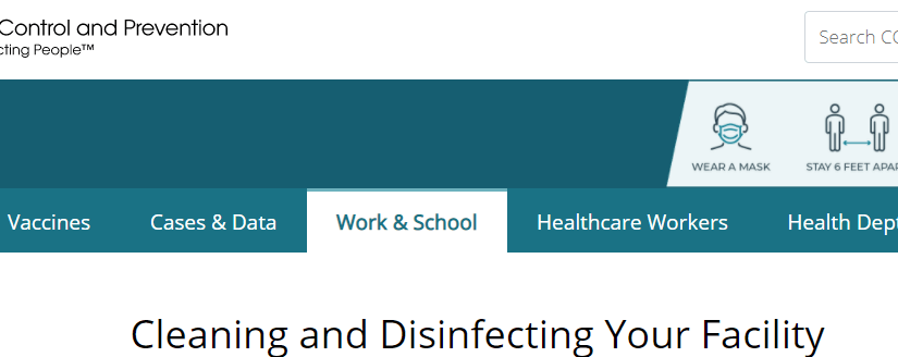 CDC Alters Guidelines on Facility Cleaning & Disinfection for COVID-19