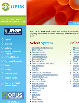 Online Piping and Usage Specification (OPUS)