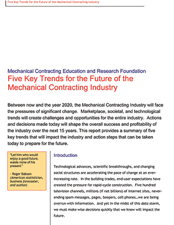 Five Key Trends for the Future of the Mechanical Contracting Industry