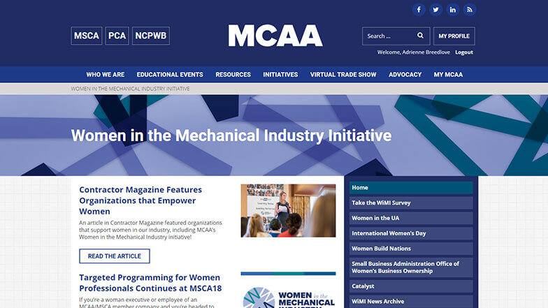 Introducing the Women in the Mechanical Industry Initiative Page