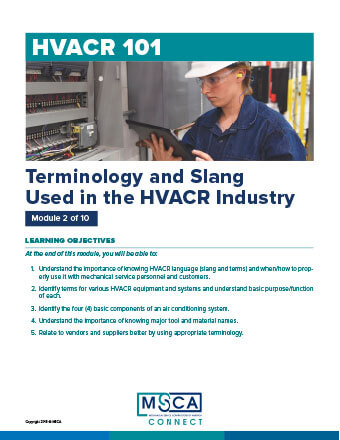 HVACR 101 Workbook Module 2 – Terminology and Slang Used in the HVACR Industry