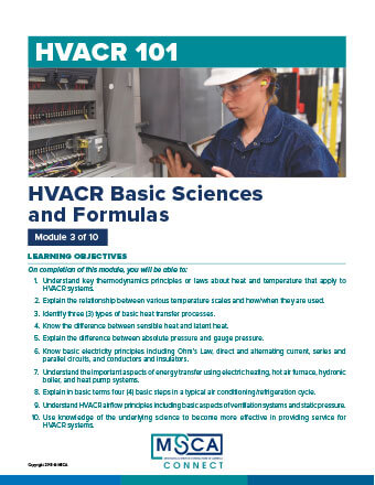 HVACR 101 Workbook Module 3 – HVACR Basic Sciences and Formulas