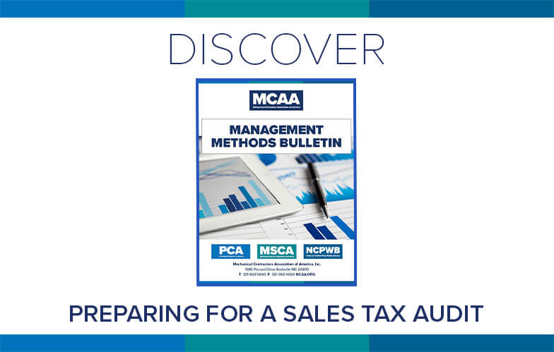 Resource Highlight: MCAA’s Preparing for a Sales Tax Audit