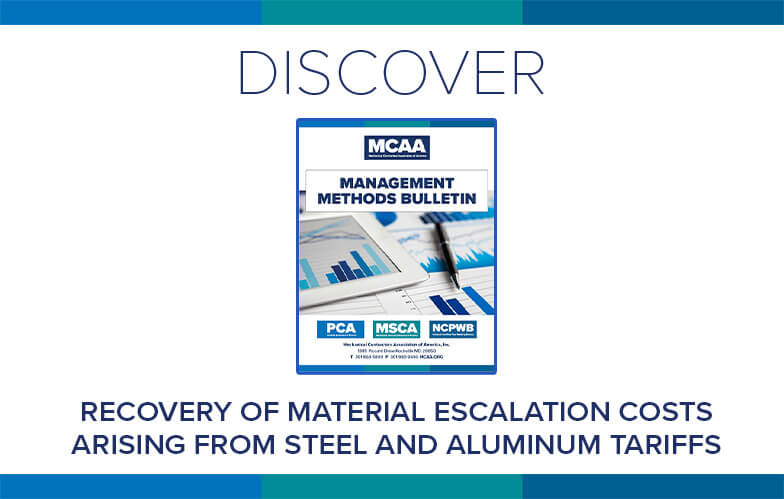 Resource Highlight: MCAA’s Recovery of Material Escalation Costs Arising From Steel and Aluminum Tariffs