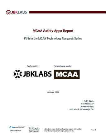 MCAA Releases Tech Research Report on Safety Apps