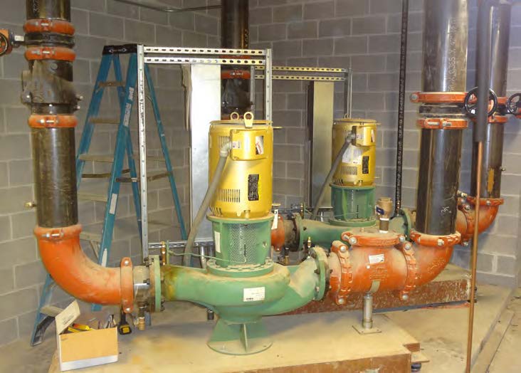 Victaulic triple-service valve assemblies, strainers, couplings, and fittings join condenser water piping to pumps in the basement mechanical room of the Millennium II office building. Combining Victaulic products and CPS for BIM, CFI Mechanical saved installation time and overcame Houston’s skilled labor shortage.