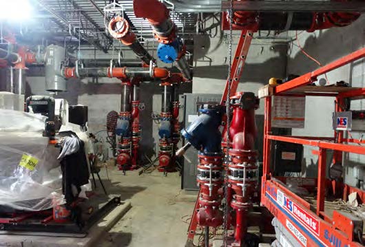 Given the relatively small mechanical room at Franklin Heights High School, welding would have been very difficult, so GTC used Anvil’s Gruvlok grooved pipe and couplings, which also saved a lot of installation time.