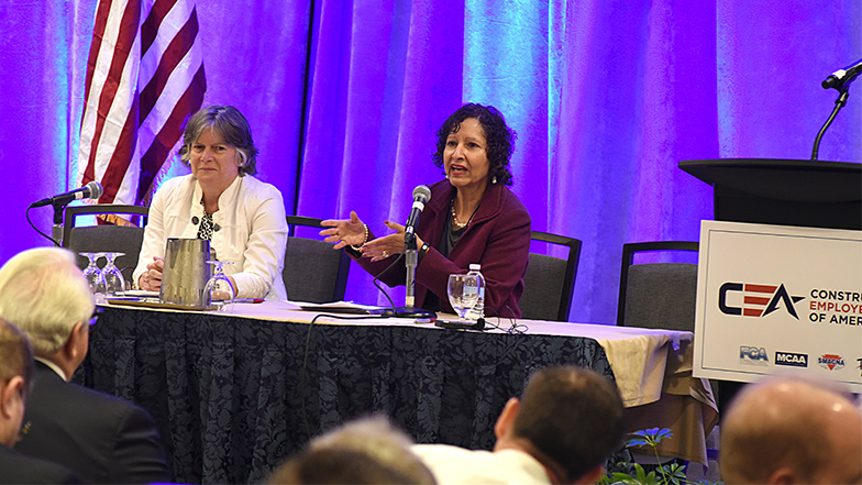 Carolyn Smith and Aruna Vohra at the MCAA/CEA Conference