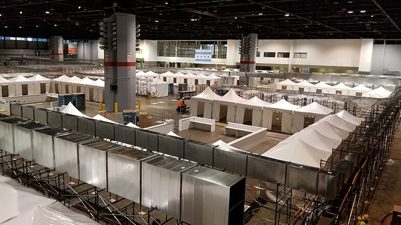 Contractors, Suppliers Team Up with FEMA, Army Corps to Transform Chicago Convention Center into COVID-19 Field Hospital