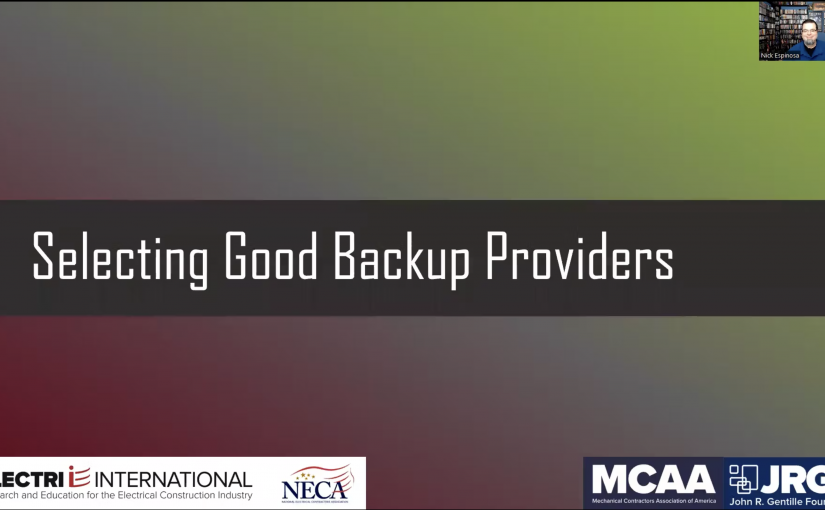 CMMC 2.0 Best Practices Series: Selecting Good Backup Providers