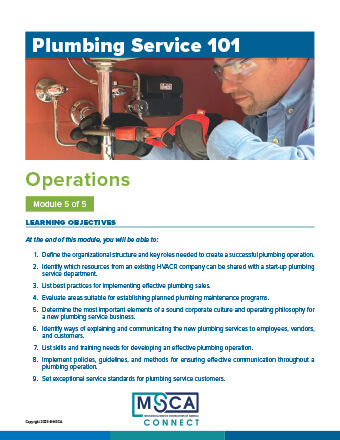Plumbing Service 101 Workbook Module 5 – Operations